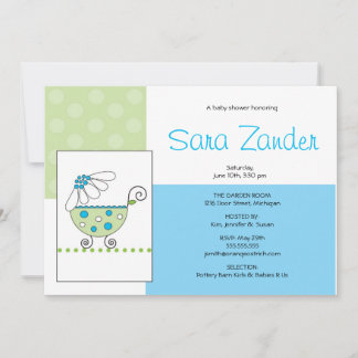 Invitation au Baby shower de transport de marais b