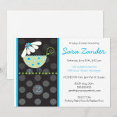 Invitation au Baby shower de transport de marais b (Devant / Derrière)