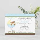 Invitation au Baby shower de transport d'ours pour (Debout devant)