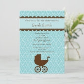 Invitation au Baby shower de transport élégant (Debout devant)