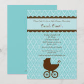 Invitation au Baby shower de transport élégant (Devant / Derrière)