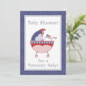 Invitation au Baby shower de transport patriotique (Debout devant)