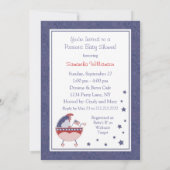 Invitation au Baby shower de transport patriotique (Dos)