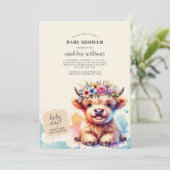 Invitation au Baby shower de Vache de Highland (Debout devant)