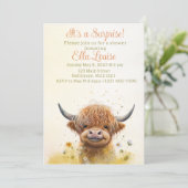 Invitation au baby shower de vache Highland (Debout devant)