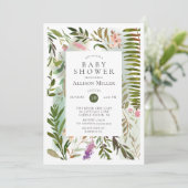 Invitation au Baby shower de verdure moderne (Debout devant)