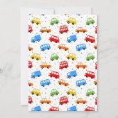 Invitation au baby shower de voiture et de camion (Dos)