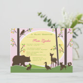 Invitation au Baby shower de Woodland| Fille (Debout devant)