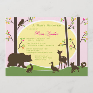 Invitation au Baby shower de Woodland| Fille