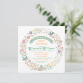 Invitation au Baby shower de Wreath Floral Woodlan (Debout devant)