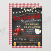 Invitation au Baby shower d'ébullition de l'écrevi (Devant / Derrière)