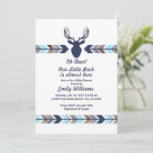 Invitation au Baby shower Deer Woodland (Debout devant)
