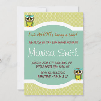 Invitation au Baby shower d'Elegant Owl