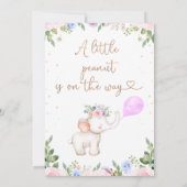 Invitation au Baby shower d'éléphant d'arachide fl (Dos)