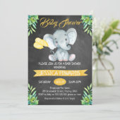 Invitation au Baby shower d'éléphant de tableau no (Debout devant)