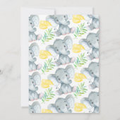 Invitation au Baby shower d'éléphant de tableau no (Dos)