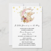 Invitation au Baby shower d'éléphant doux (Devant)