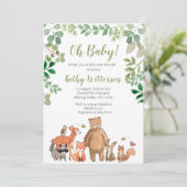 Invitation au Baby shower des animaux de verdure d (Debout devant)