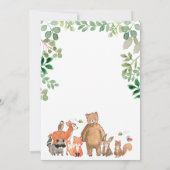 Invitation au Baby shower des animaux de verdure d (Dos)