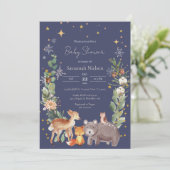 Invitation au Baby shower des animaux forestiers (Debout devant)