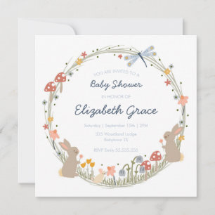 Invitation au Baby shower des bois