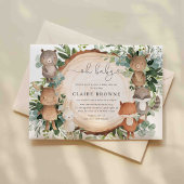 Invitation au Baby shower des bois