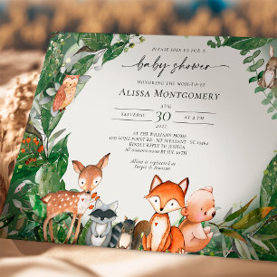 Invitation au Baby shower des bois