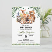 Invitation au Baby shower des bois | Animaux des b (Debout devant)