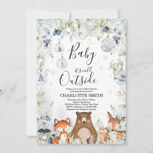 Invitation au Baby shower des bois de l'Arctique
