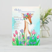Invitation au Baby shower des cerfs de printemps (Debout devant)