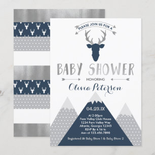 Invitation au Baby shower des cerfs de Woodland, F