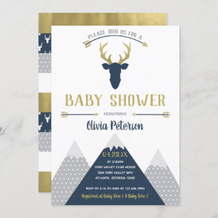 Invitation au Baby shower des cerfs de Woodland, F