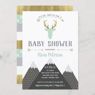 Invitation au Baby shower des cerfs de Woodland, F