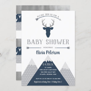 Invitation au Baby shower des cerfs de Woodland, F