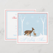 Invitation au Baby shower des cerfs jumeaux d'hive (Devant / Derrière)