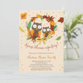 Invitation au baby shower des chouettes, baby show (Debout devant)