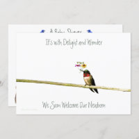 Invitation au Baby shower des colibris : sans dist