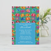 Invitation au Baby shower des éléphants Blue Mod (Debout devant)