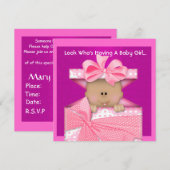 INVITATION AU BABY SHOWER DES FILLES AMÉRICAINES (Devant / Derrière)