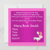 INVITATION AU BABY SHOWER DES FILLES AMÉRICAINES (Dos)