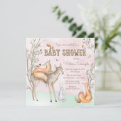 Invitation au Baby shower des filles de bois (Debout devant)