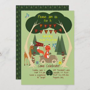 Invitation au Baby shower des forêts