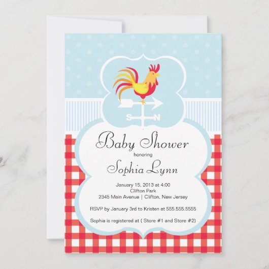 Invitation au Baby shower des grillades de la ferm (Devant)