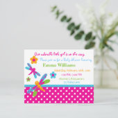 Invitation au Baby shower des libellules (Debout devant)