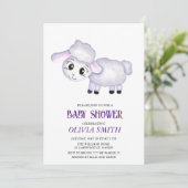 Invitation au Baby shower des moutons de Little La (Debout devant)