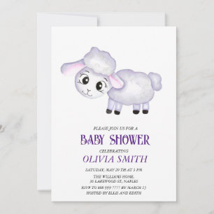 Invitation au Baby shower des moutons de Little La