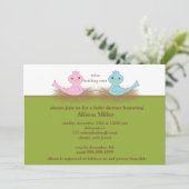 Invitation au Baby shower des oiseaux de bébés TWI (Debout devant)