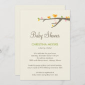 Invitation au Baby shower des oiseaux doués (Devant / Derrière)