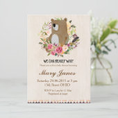 Invitation au Baby shower des ours de Woodland (Debout devant)