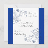 Invitation au Baby shower des papillons bleus (Dos)